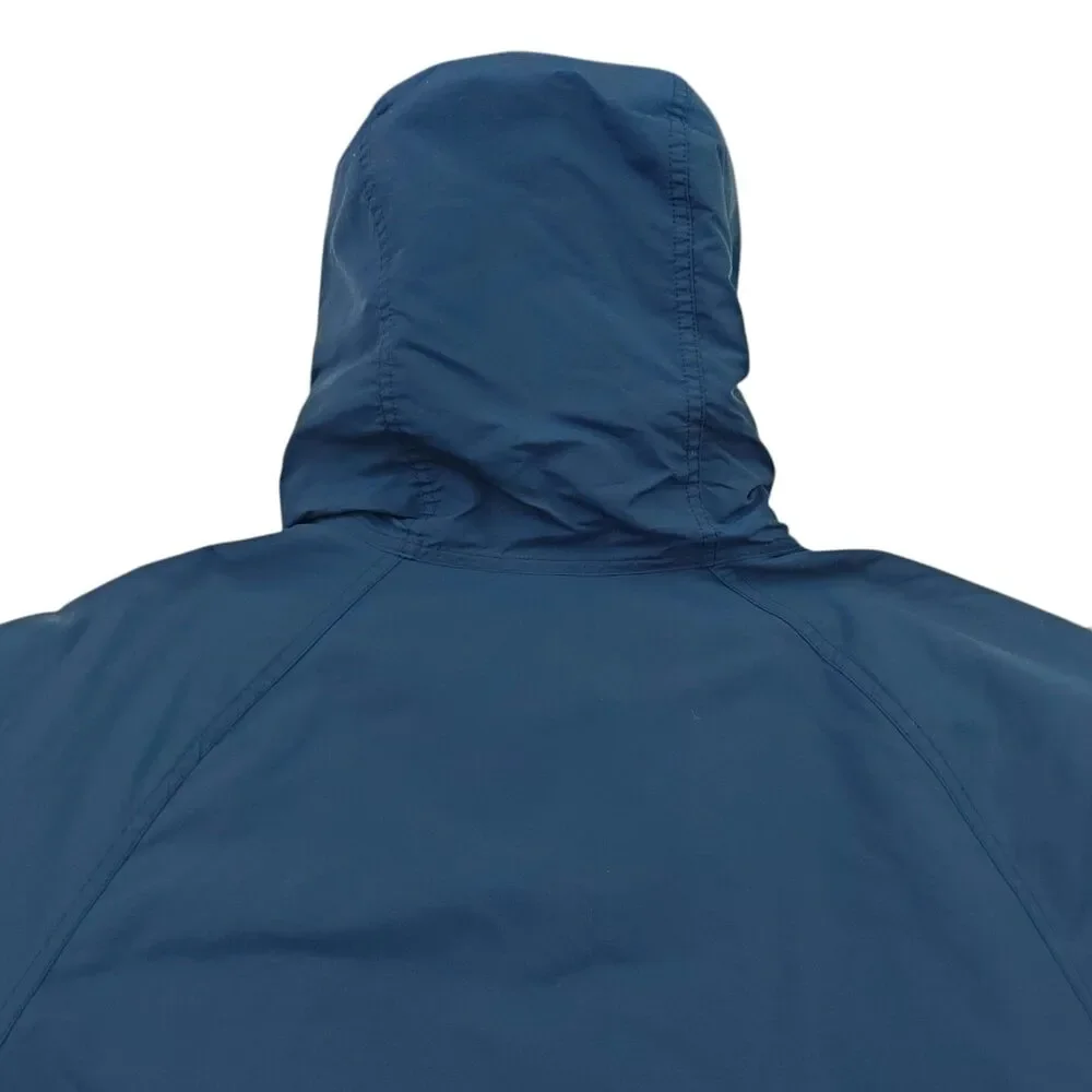 Vintage Woolrich Jacket Large Blue Hooded Full Zip Snap Insulated Nylon Outdoor
